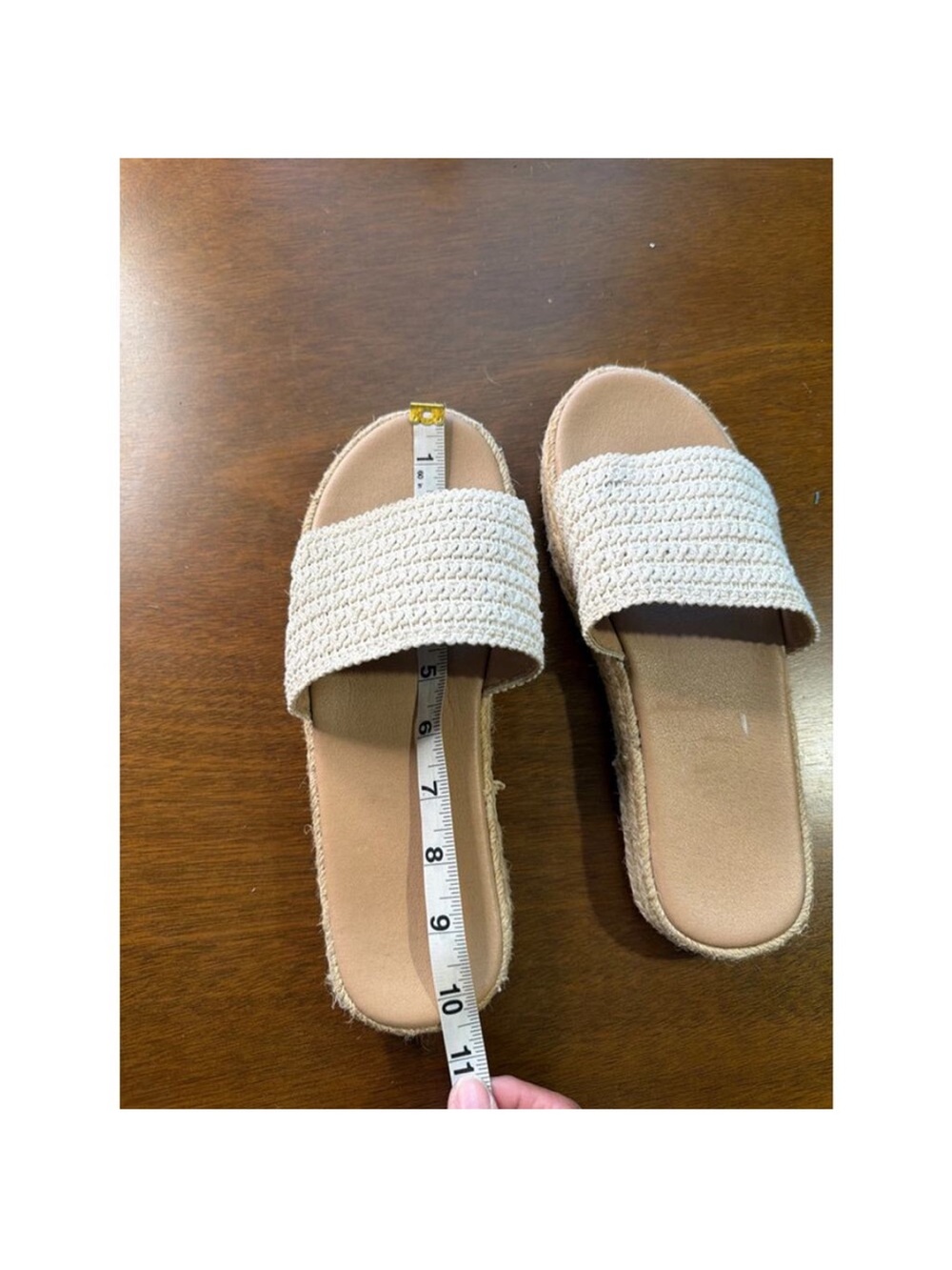 Woven Neutral Slide Mules in Beige Size 9.5 - Picture 10 of 10
